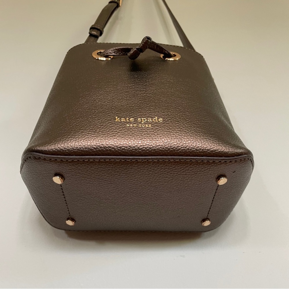 kate spade Eva Bucket bag satchel removable adjustable crossbody small/mini ash - Picture 6 of 15